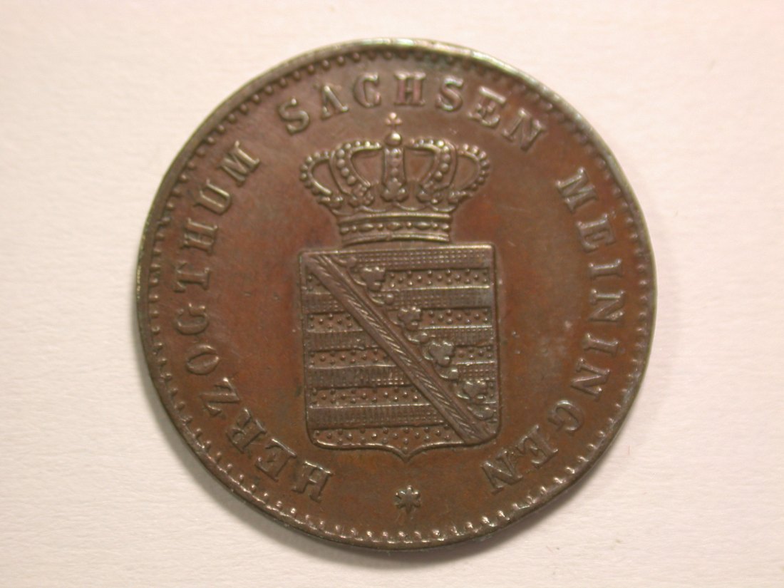 15101 Sachsen Meiningen  2 Pfennig 1867 in ss-vz Orginalbilder   