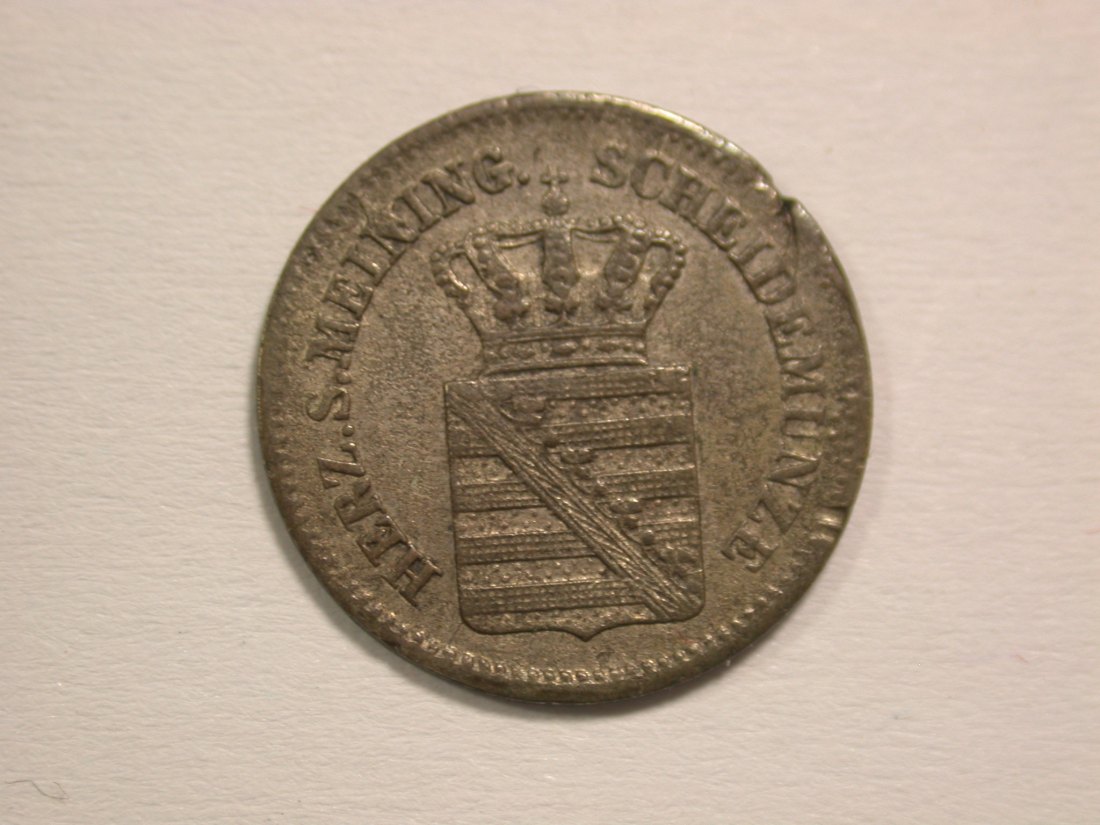  15101 Sachsen Meiningen  1 Kreuzer 1864 in ss-vz Orginalbilder   