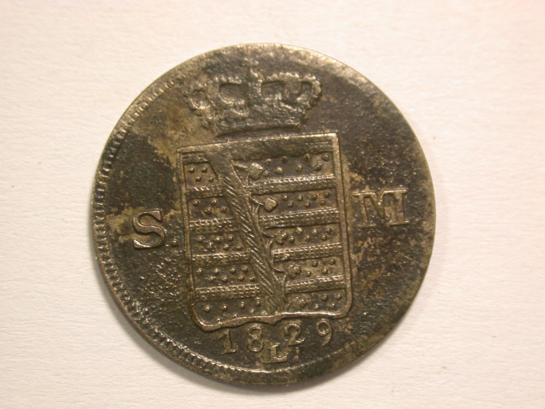  15101 Sachsen Meiningen  3 Kreuzer 1829 in f.vz/vz geschwärzt  Orginalbilder   