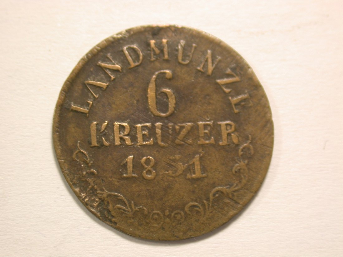 15101 Sachsen Meiningen 6 Kreuzer 1831 in f.ss Orginalbilder