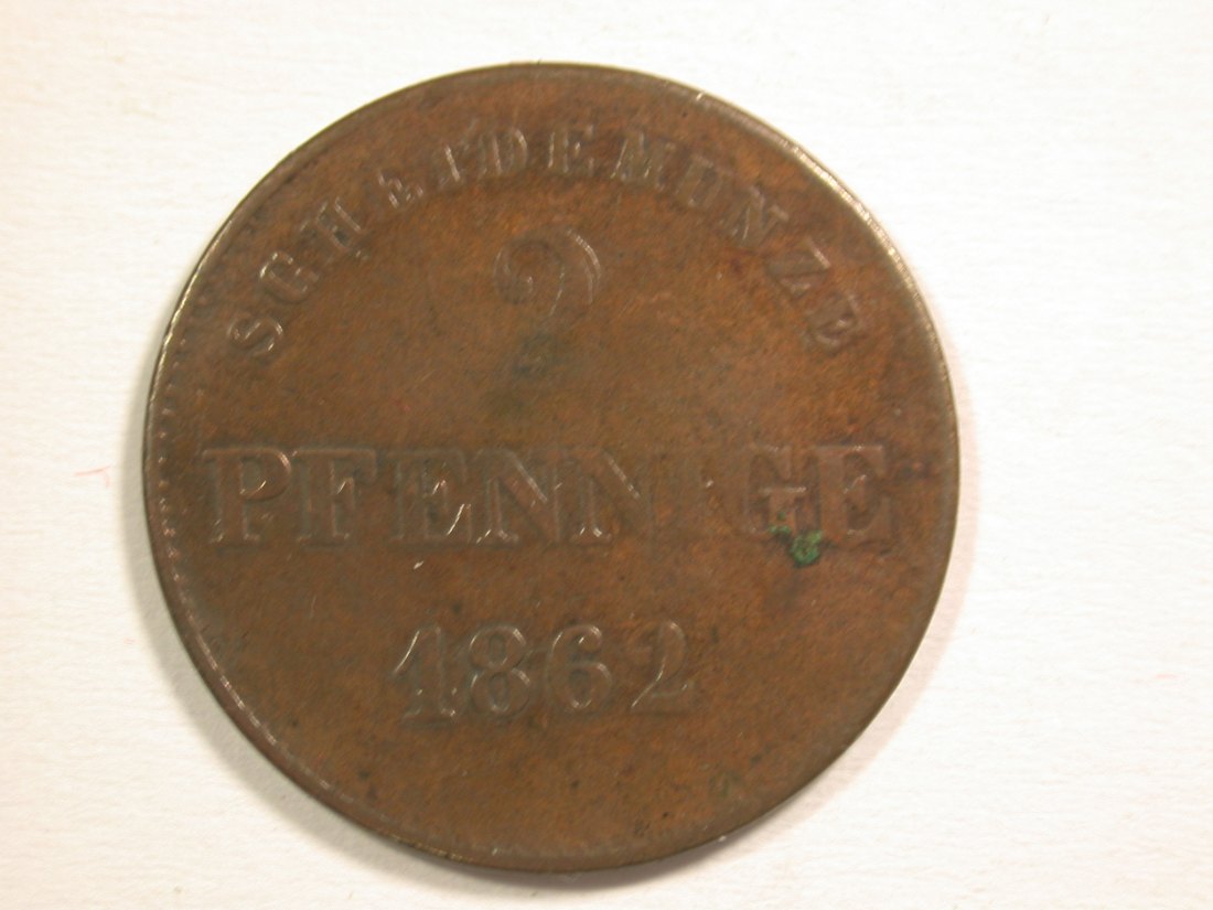  15101 Sachsen Meiningen  2 Pfennig 1862 in f.vz/vz Orginalbilder   