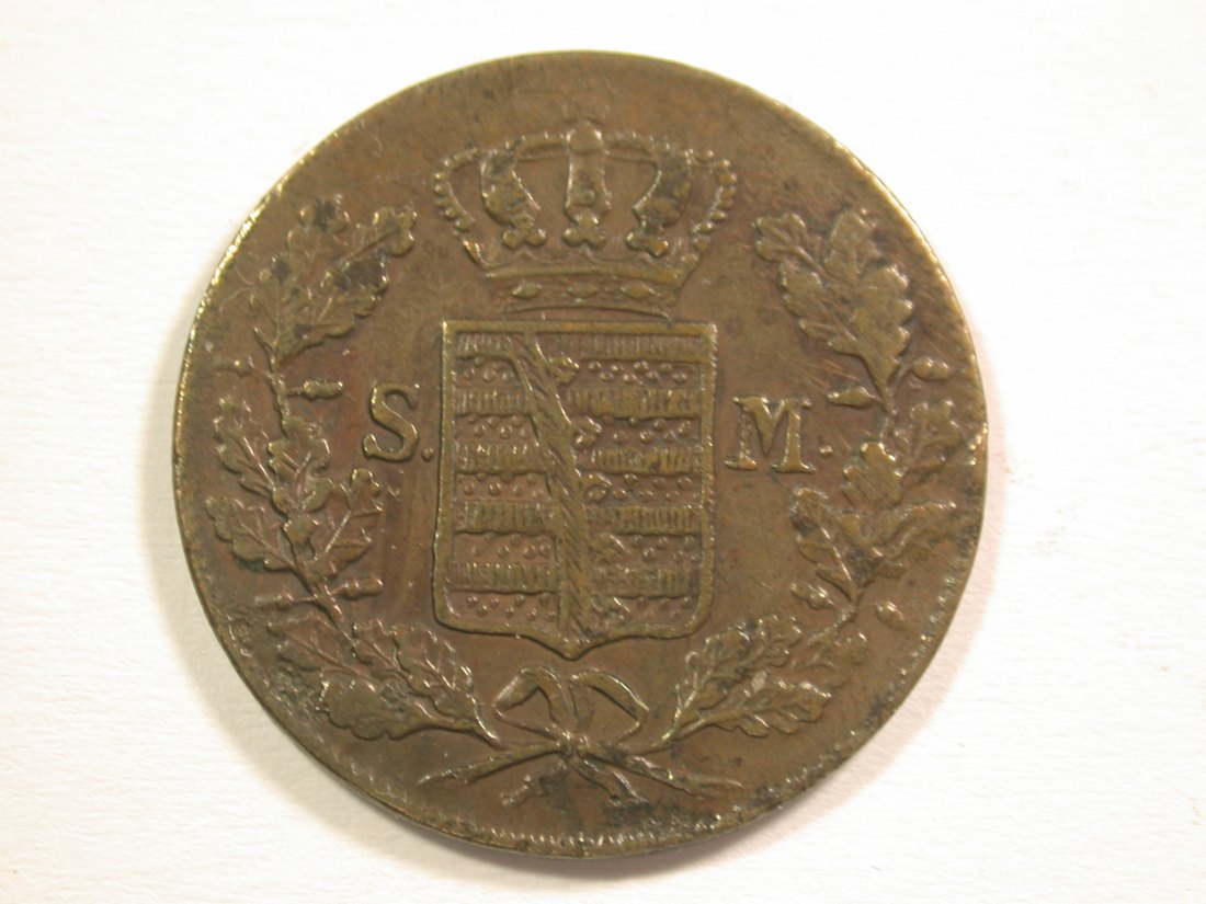  15101 Sachsen Meiningen  2 Pfennig 1842 mit Schleife RR Orginalbilder   