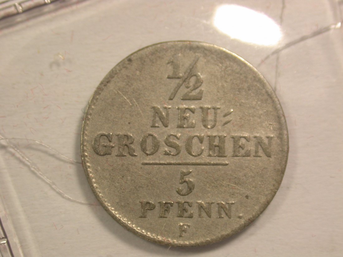  15102 Sachsen 1/2 Neugroschen 1848 in vz+/fast vz-st R   Orginalbilder   