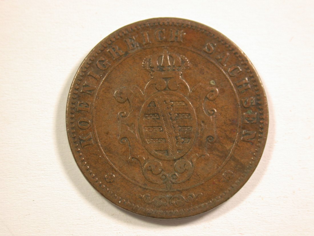  15102 Sachsen 5 Pfennig 1863 B in ss+  Orginalbilder   