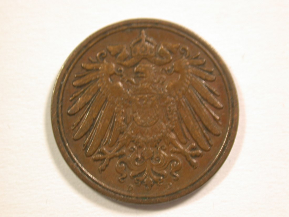  15103 KR 1 Pfennig 1913 D in ss-vz  Orginalbilder   