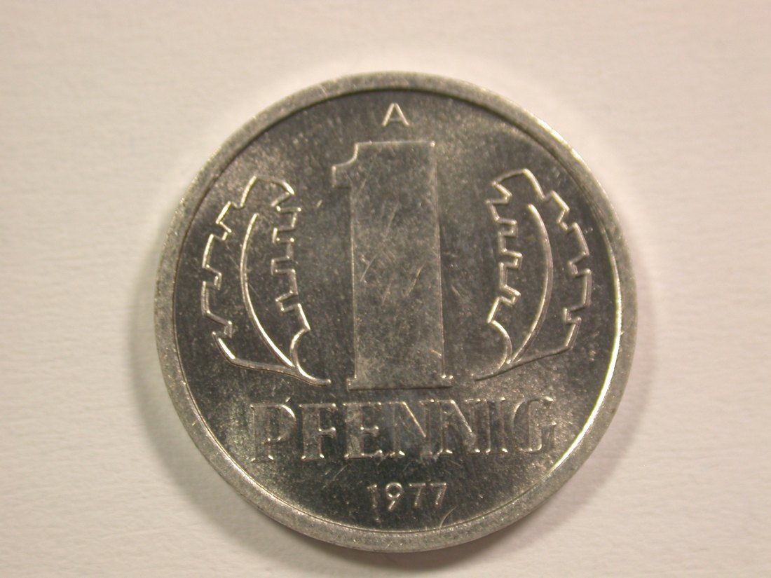  15103 DDR 1 Pfennig 1977 in vz-st  Orginalbilder   