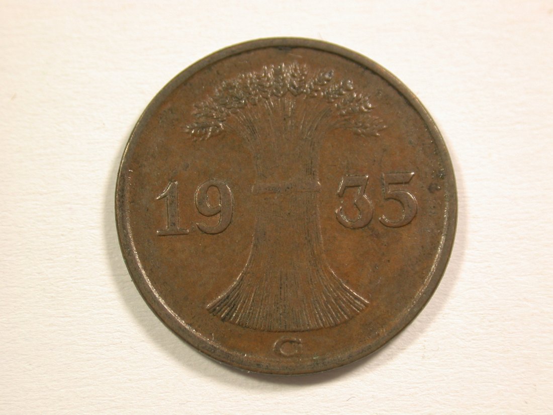  15103 Weimar 1 Pfennig 1935 G in ss-vz Orginalbilder   
