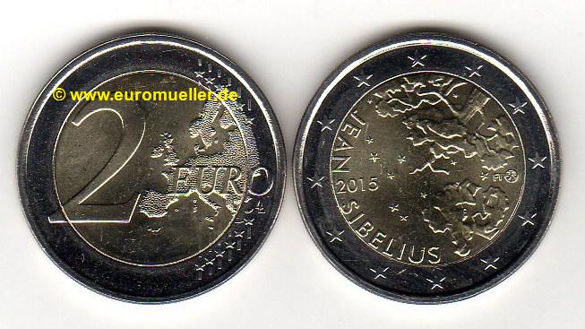 Finnland 2 Euro Gedenkmünze 2015...J. Sibelius   