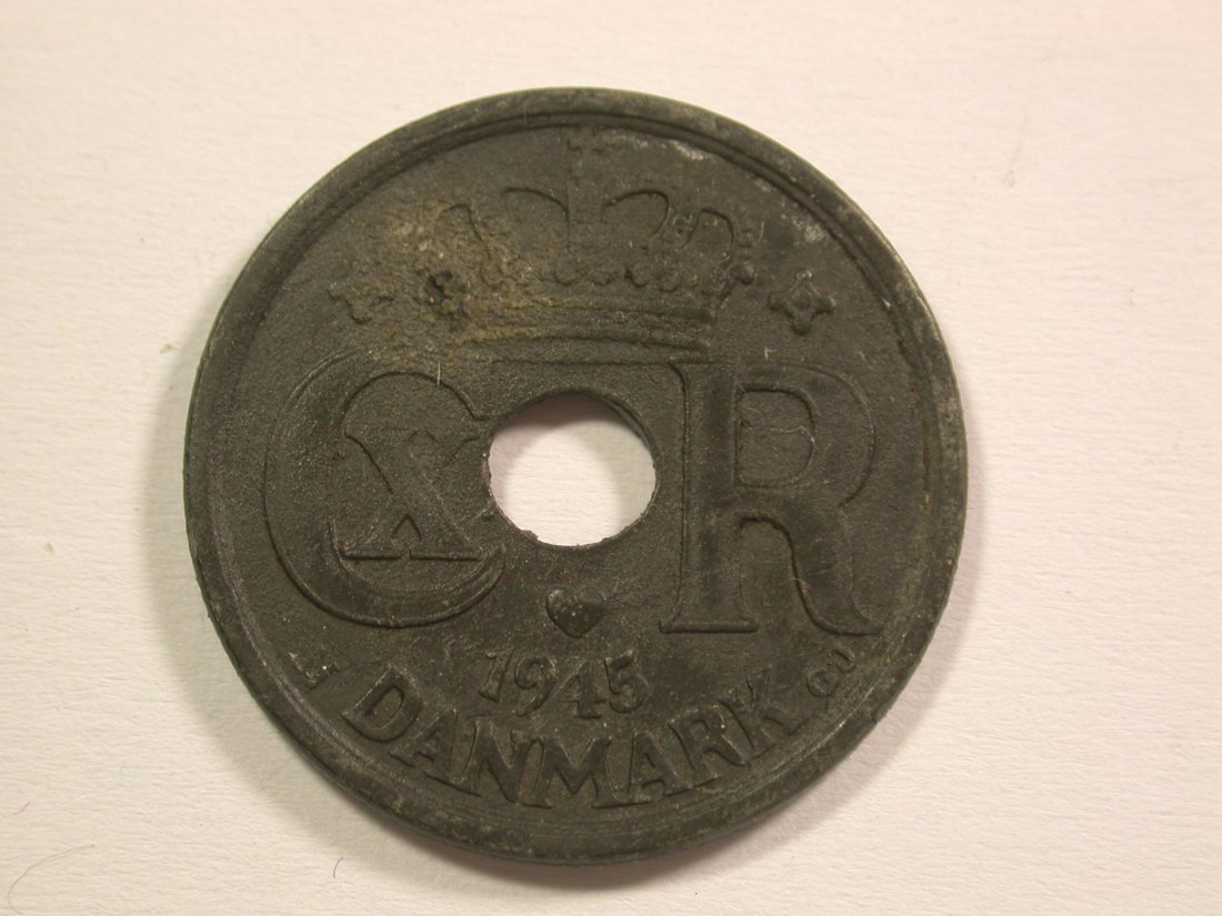  15104 Dänemark 25 Öre 1945 in sehr schön Orginalbilder   