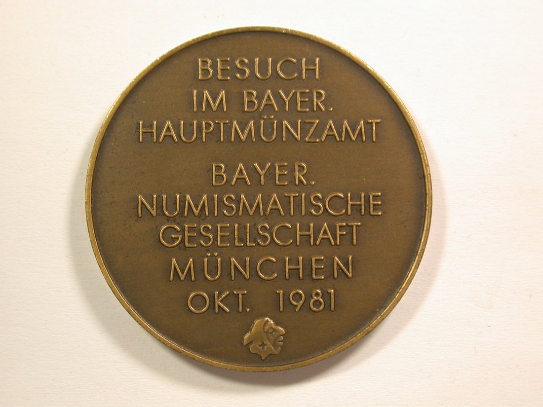  15104 Medaille der Bayer. Numismatische Gesellschaft auf den Besuch der Münze  Orginalbilder   
