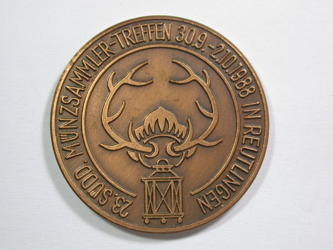 15104 Medaille 23. Münzsammler-Treffen 1988 in Reutlingen Orginalbilder