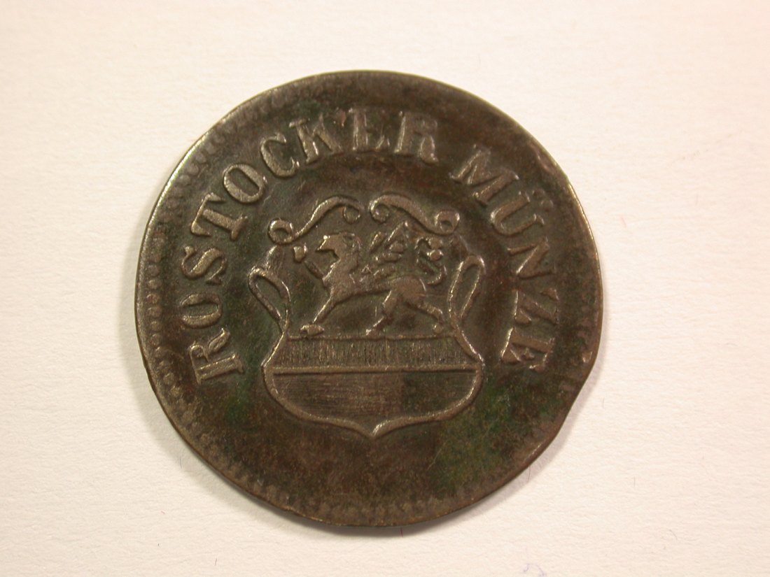  15105 Rostock 3 Pfennig 1855 BS in ss+  Orginalbilder   