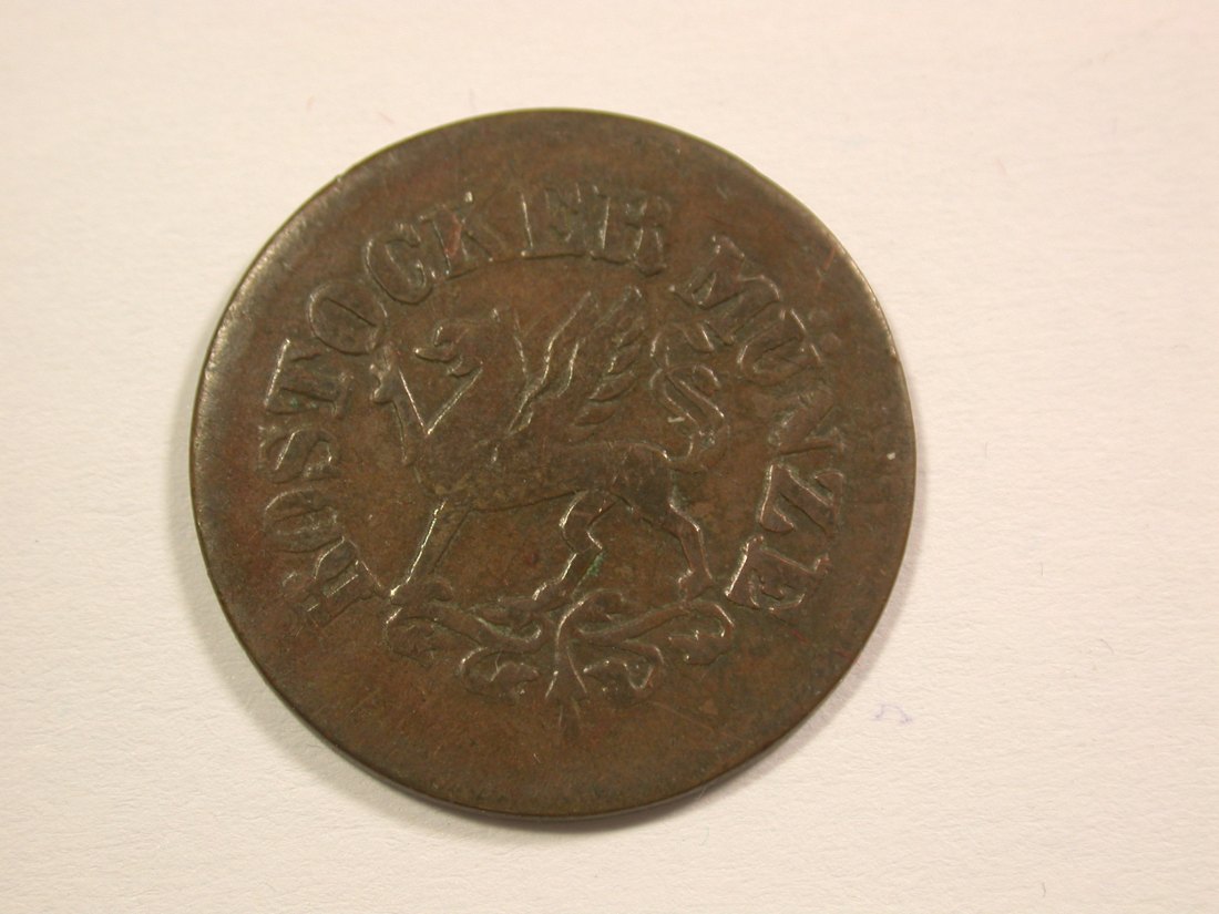  15105 Rostock 3 Pfennig 1864 HK in ss  Orginalbilder   