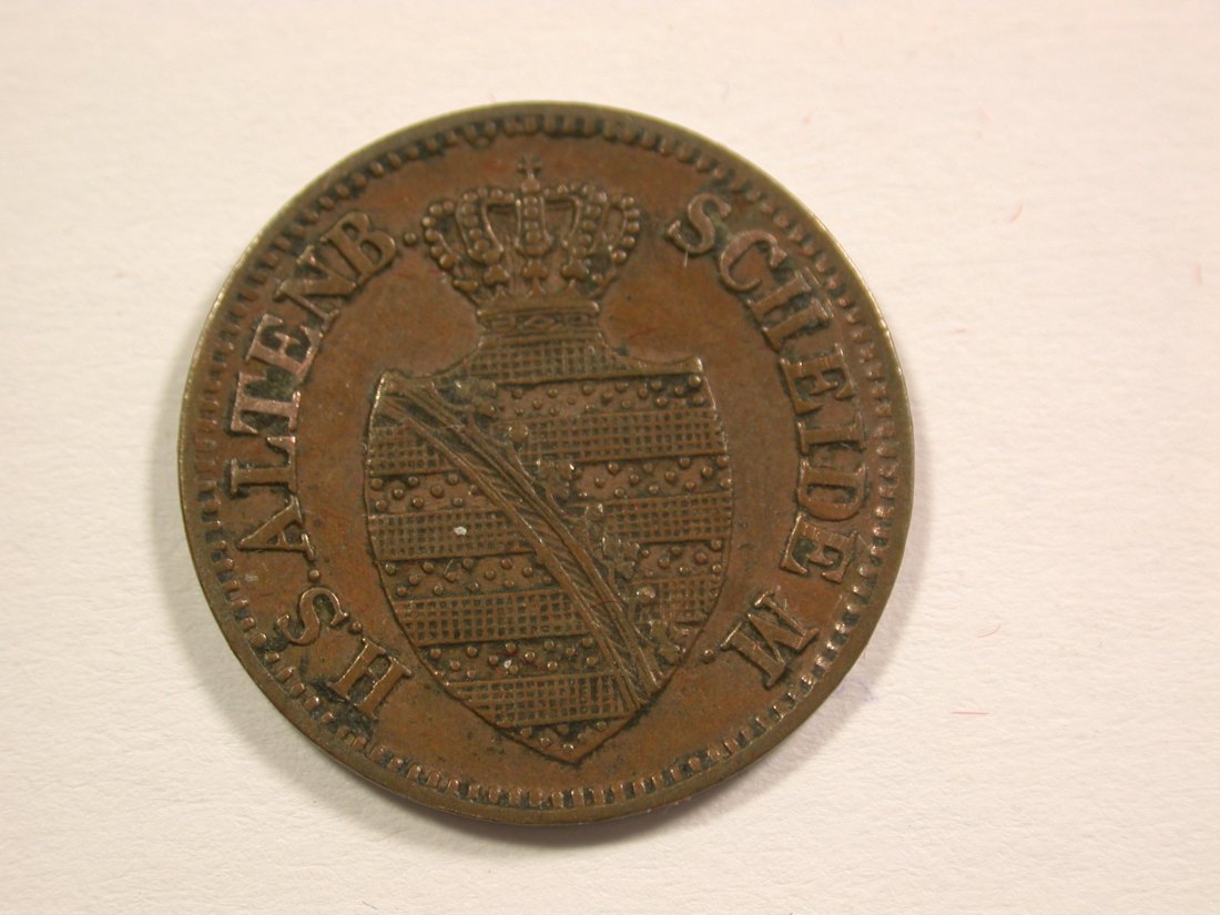  15105 Sachsen Altenburg 1 Pfennig 1863 B in ss+/ss-vz, l.gewellt  Orginalbilder   