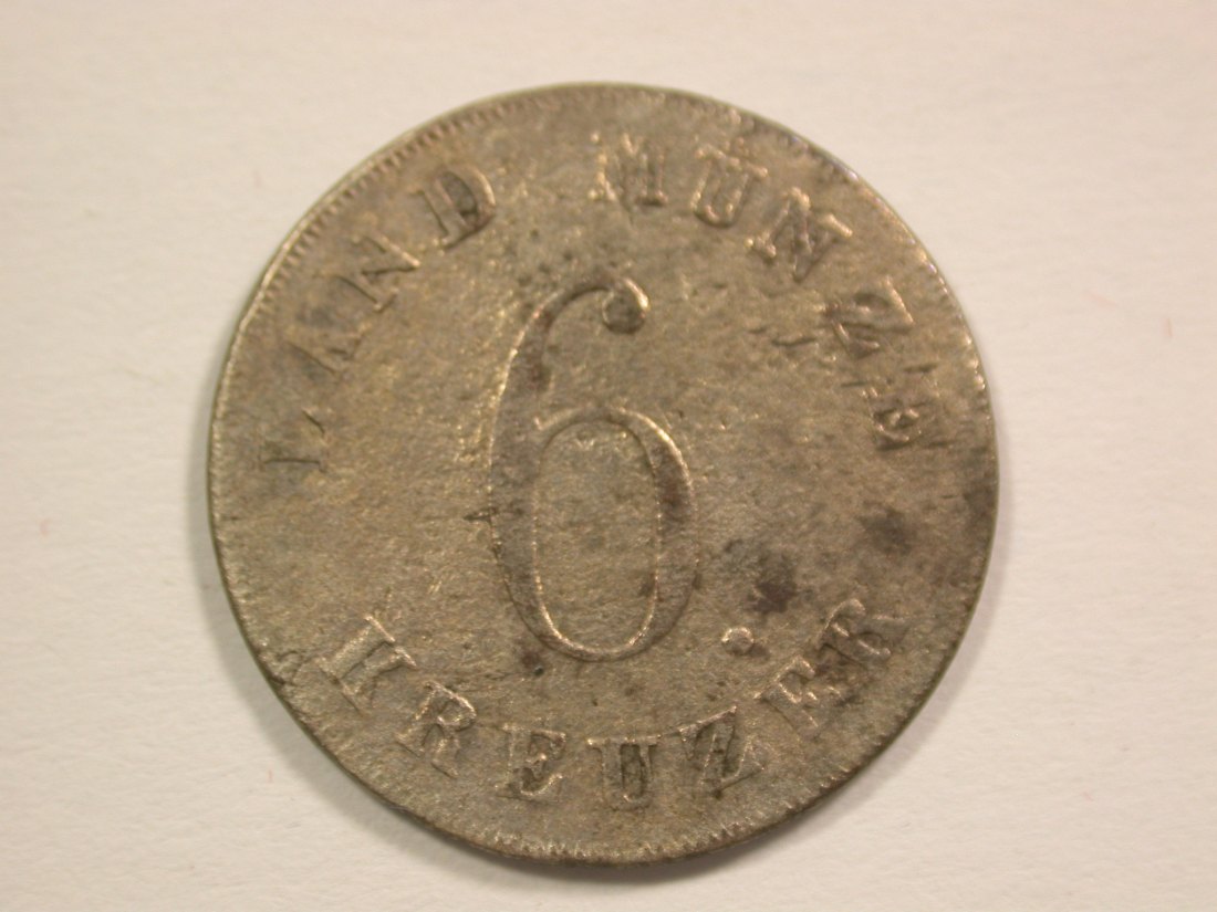 15105 Sachsen-Coburg-Gotha 6 Kreuzer 1832 in f.ss, Korrosionssp. Orginalbilder