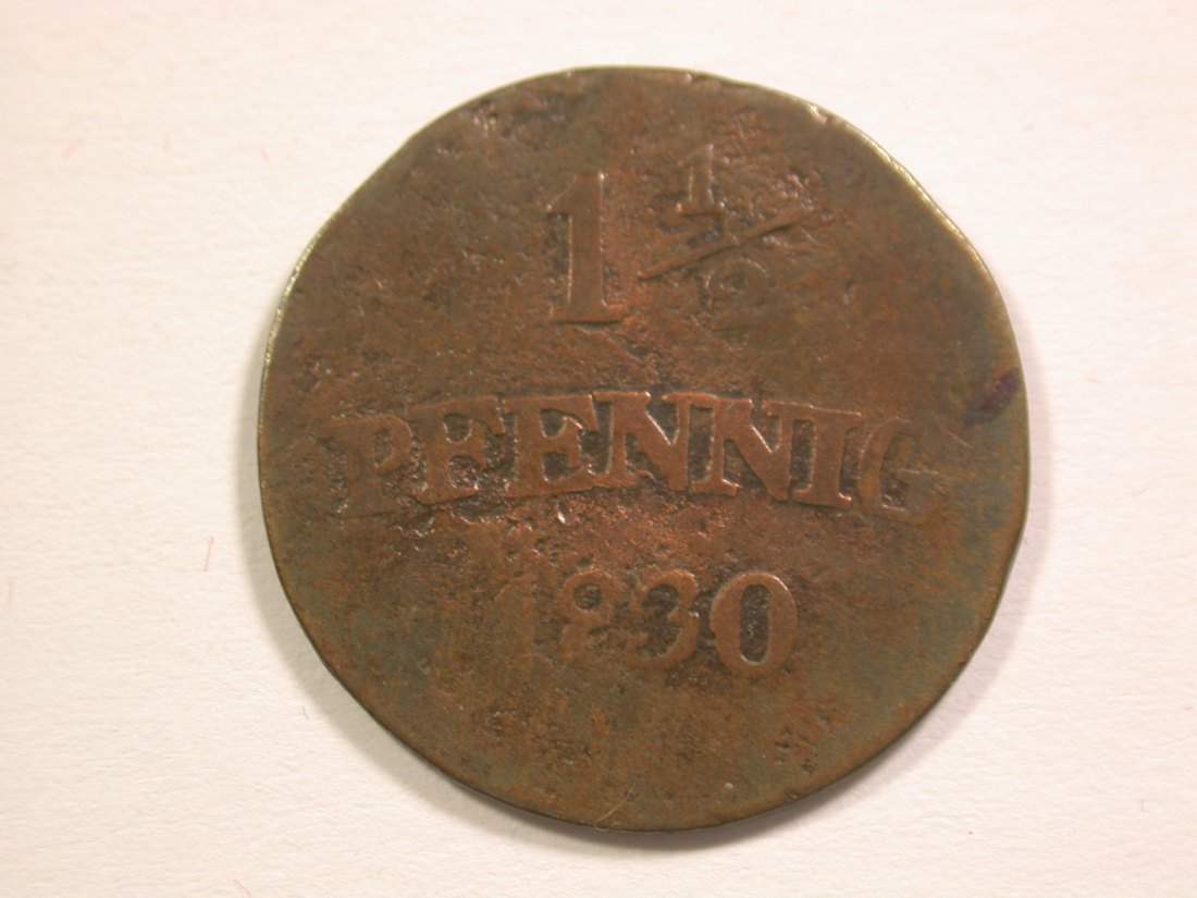 15105 Sachsen-Weimar-Eisenach 1 1/2 Pfennig 1830 in f.schön Orginalbilder