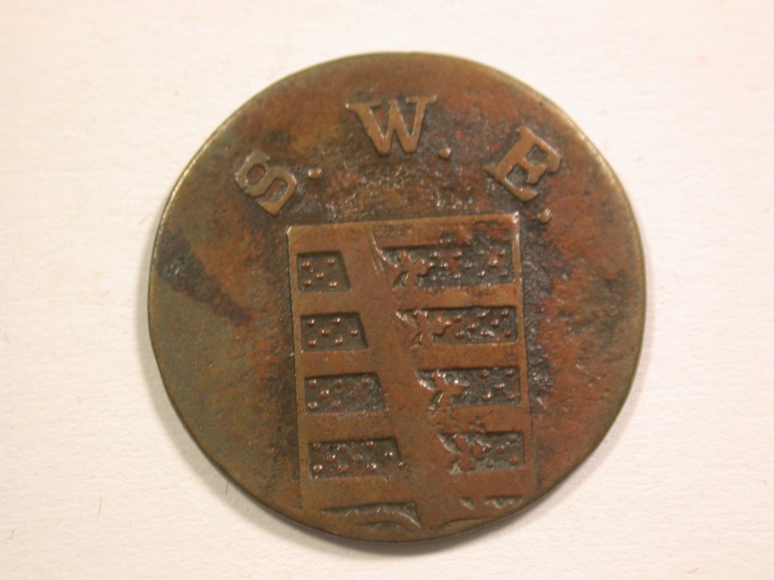  15105 Sachsen-Weimar-Eisenach  1 1/2 Pfennig 1830 in f.schön Orginalbilder   