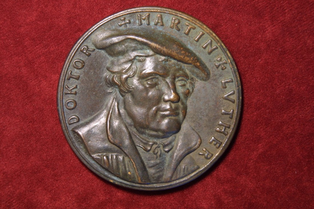 Martin Luther 1924 - Jubiläum Jena - Bronzmedaille von Karl Goetz - 68MM