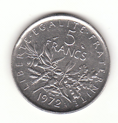  5 Francs Frankreich 1972 (H840)   