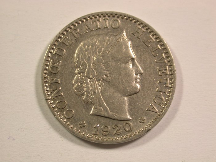 15106 Schweiz 20 Rappen 1920 in sehr schön+ Orginalbilder