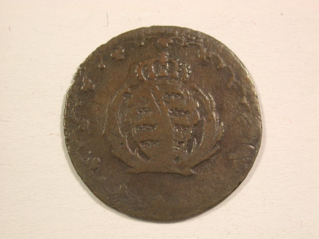  15106 Sachsen 1 Pfennig 1808 H in fast ss  Orginalbilder   