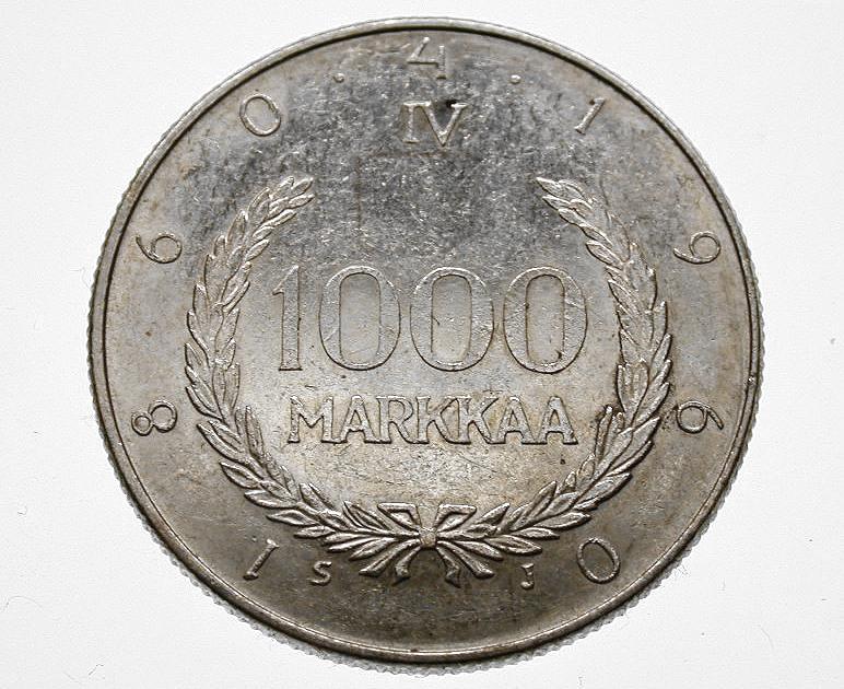 Finnland, 1000 Markkaa, 1960, Münzrecht für Finnland, Silber! orig.!