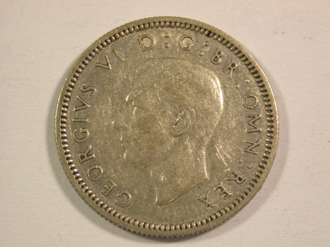  15001 Großbritannien 6 Pence 1939 in ss-vz  Orginalbilder   