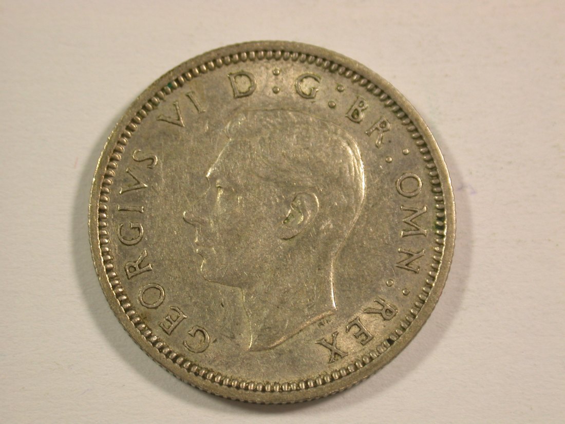  15001 Großbritannien 6 Pence 1946 in vz  Orginalbilder   