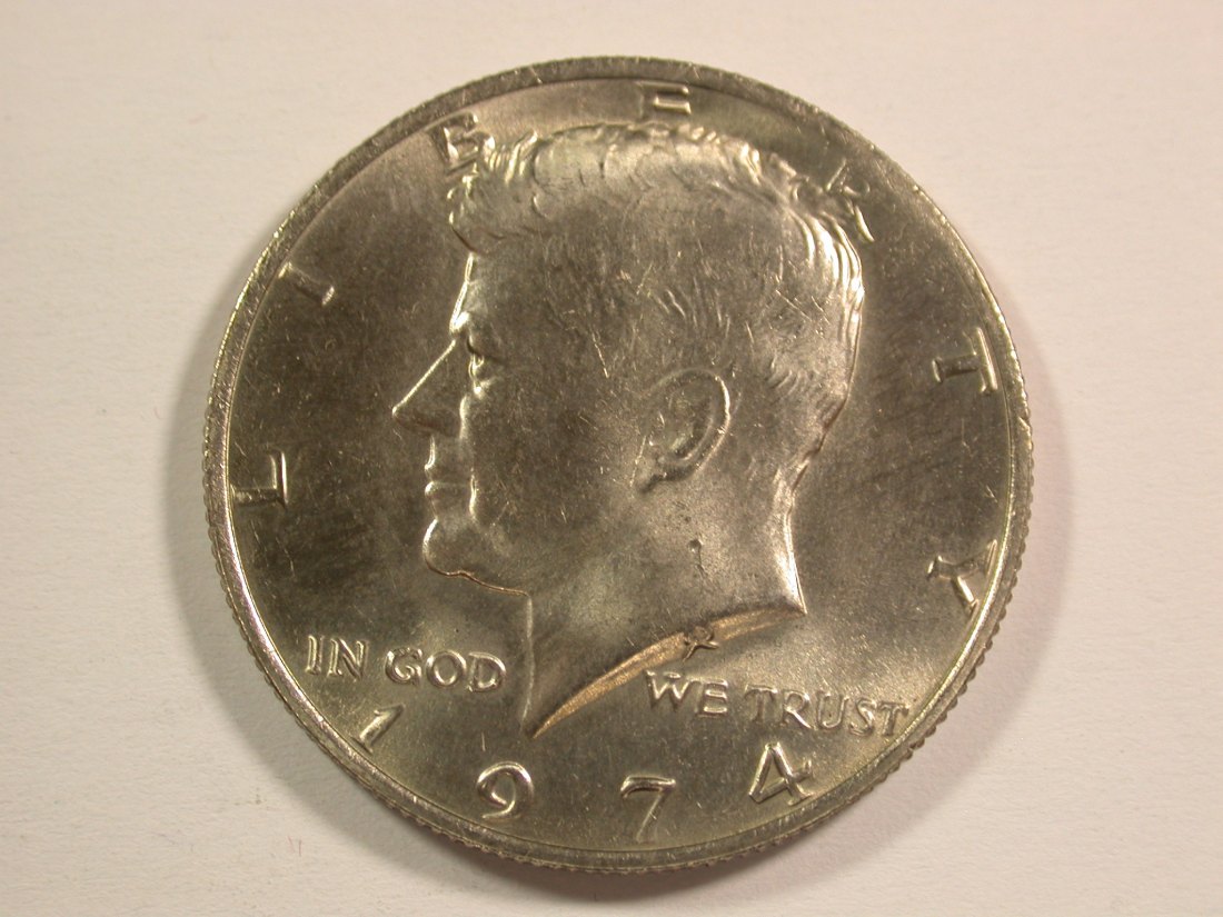  15002 USA  1/2 Dollar 1974 in St/ST-fein  Orginalbilder   