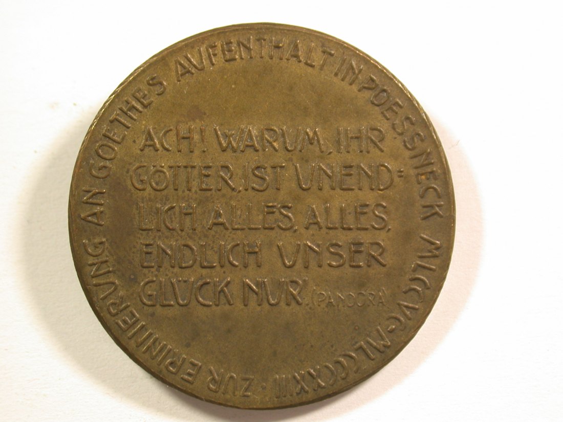  15002 Pössneck z.Erinnerung auf Göthe 1923 Bronzemedaille R Orginalbilder   