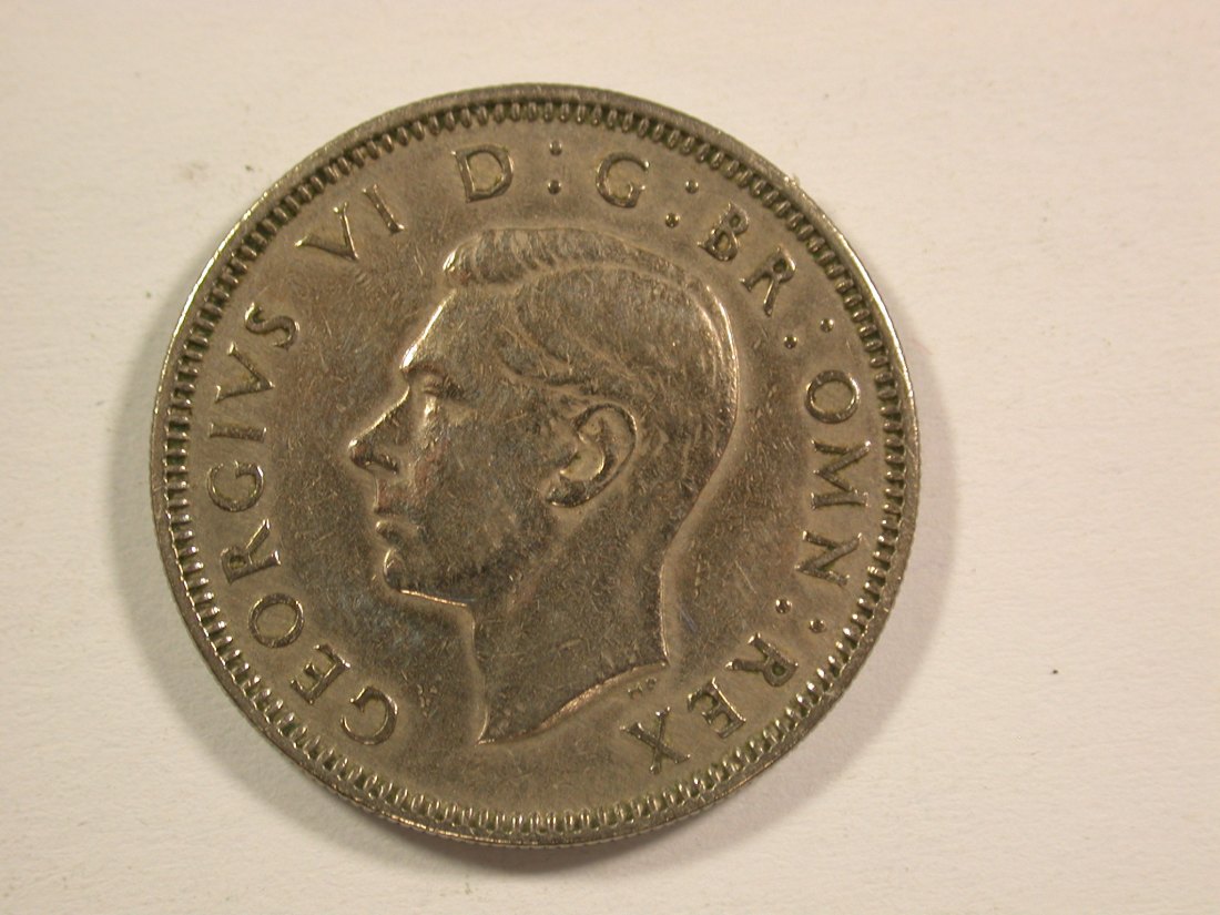  15002 Grossbritannien  1 Shilling 1950 in ss, geputzt Orginalbilder   