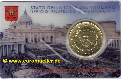 Vatikan 50 Cent 2015...in Coincard No. 6   