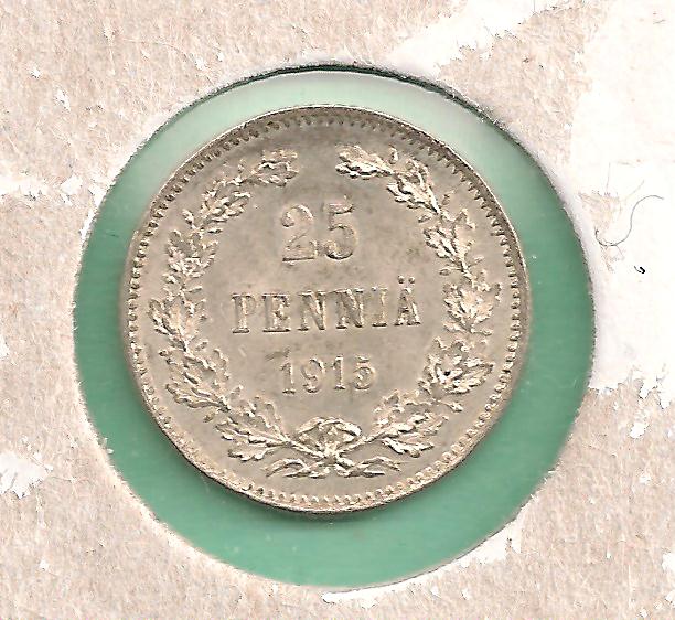  Finlandia - 25 Pennia 1915 silber   