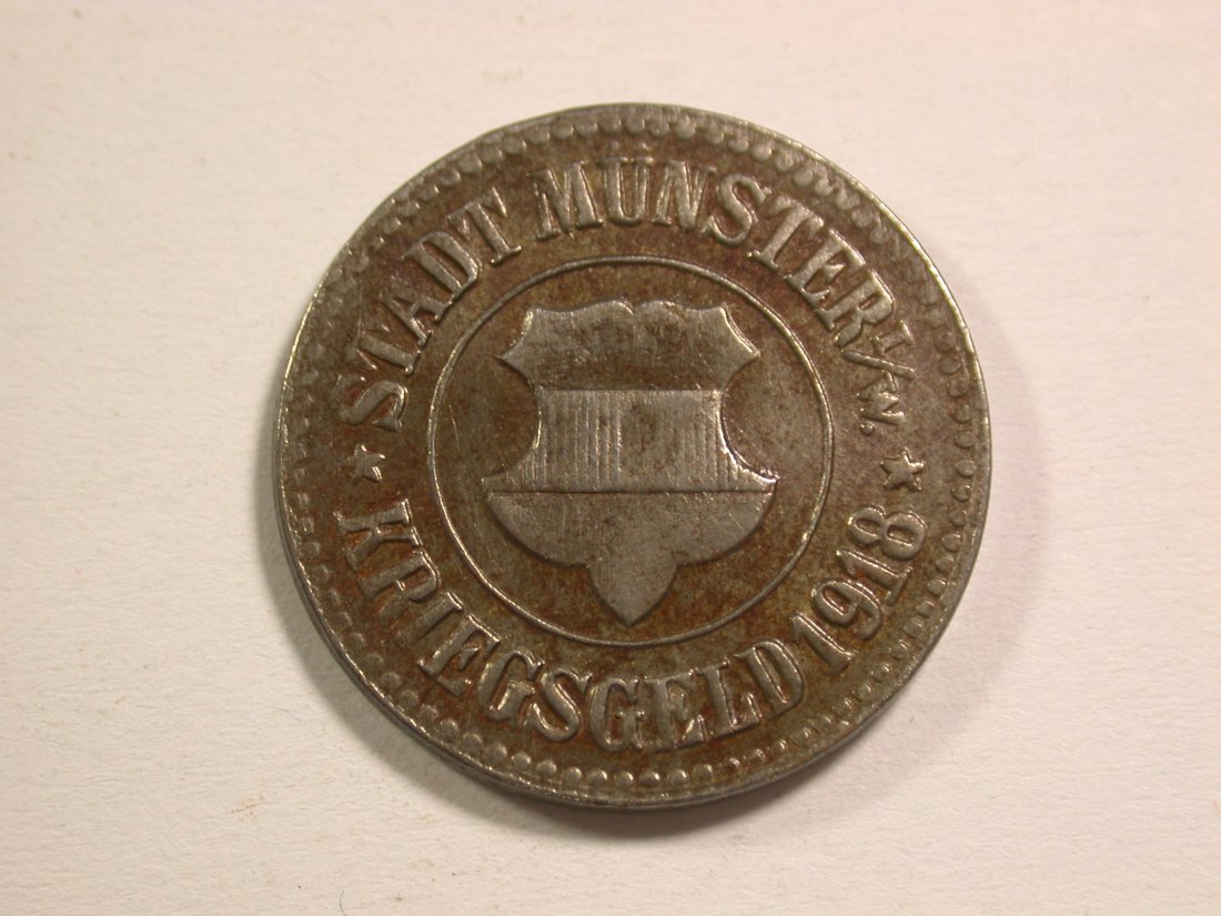  15108 Münster 10 Pfennig Eisen, Variante in f.ST  Orginalbilder   