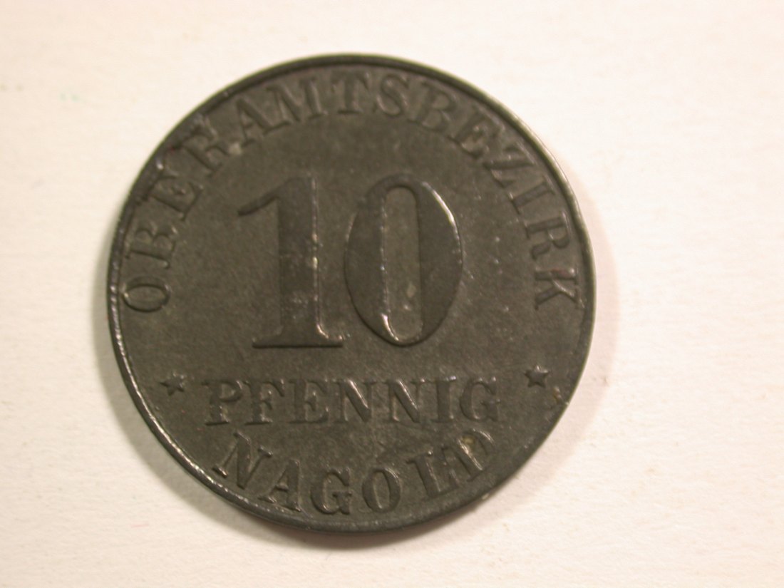  15108 Nagold  10 Pfennig 1920 in ST-fein !!  Orginalbilder   