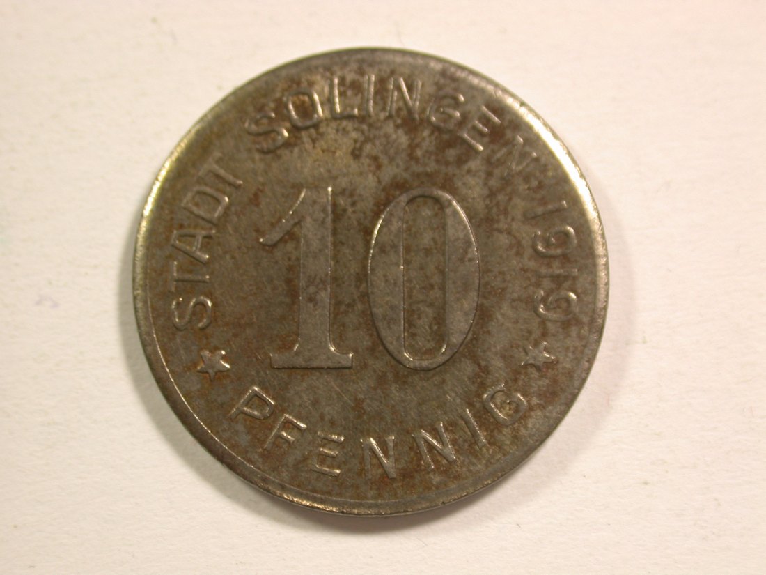  15108 Solingen 10 Pfennig 1919 in vz/vz-st  Orginalbilder   