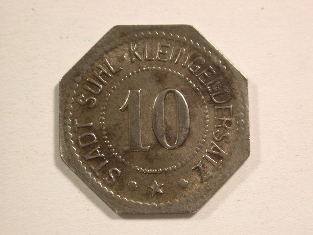  15108 Suhl 10 Pfennig Eisen in vz-st  Orginalbilder   