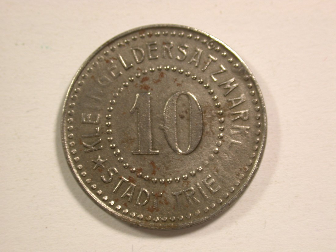  15108 Trier 10 Pfennig  in Eisen Stempeldrehung 90° vz Orginalbilder   