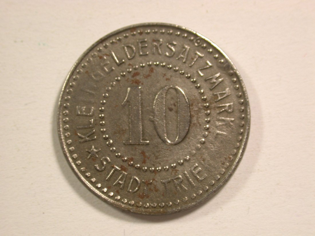 15108 Trier 10 Pfennig in Eisen Stempeldrehung 90° vz Orginalbilder
