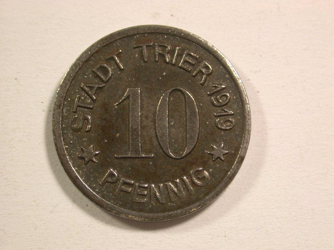  15108 Trier 10 Pfennig 1919 in Eisen  vz Orginalbilder   