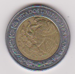  Mexiko 2 Peso 2007 C/Al-N-Bro Staatswappen, Rs. Wertangabe Schön Nr.178 (D8/134)   