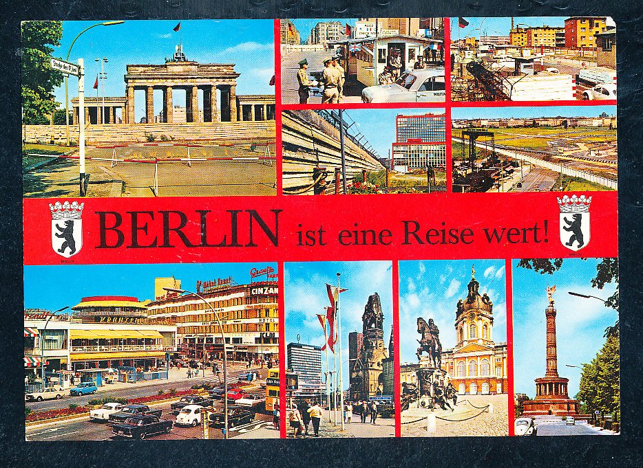 Deutschland farbige Foto Ansichtskarte Berlin ist eine Reise wert 9 teilig gelaufen 2.9.1983