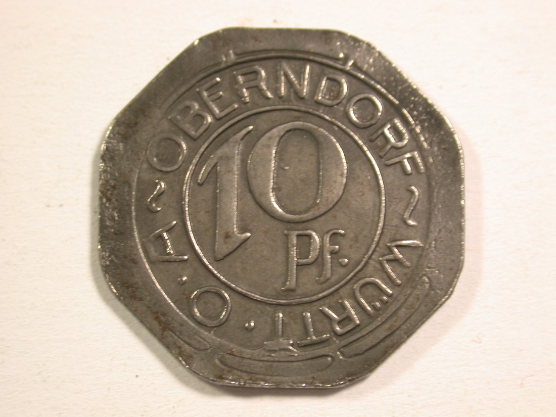  1510 Notgeld Oberndorf 10 Pfennig 1918 in ST !! Orginalbilder   