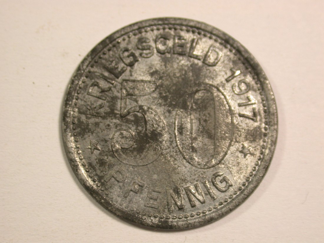 1510 Notgeld Ohligs 50 Pfennig 1917 in f.st Orginalbilder