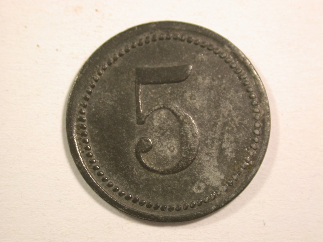 1510 Notgeld Öttingen 5 Pfennig 1917 in vz-st Orginalbilder