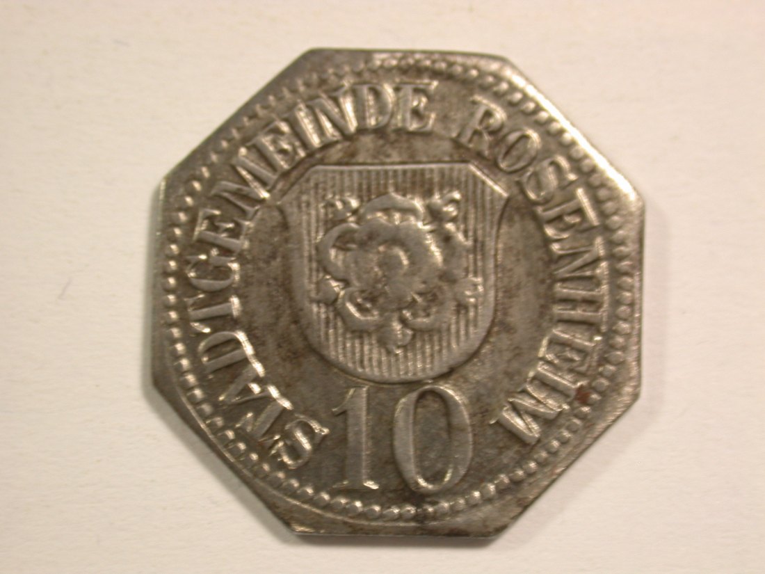 1510 Notgeld Rosenheim 10 Pfennig 1919 in vz-st Orginalbilder