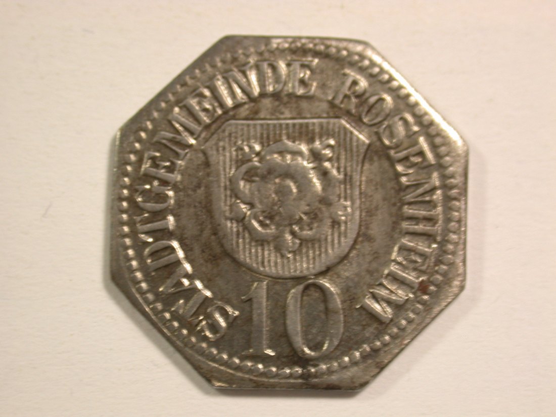  1510 Notgeld  Rosenheim 10 Pfennig 1919 in vz-st  Orginalbilder   