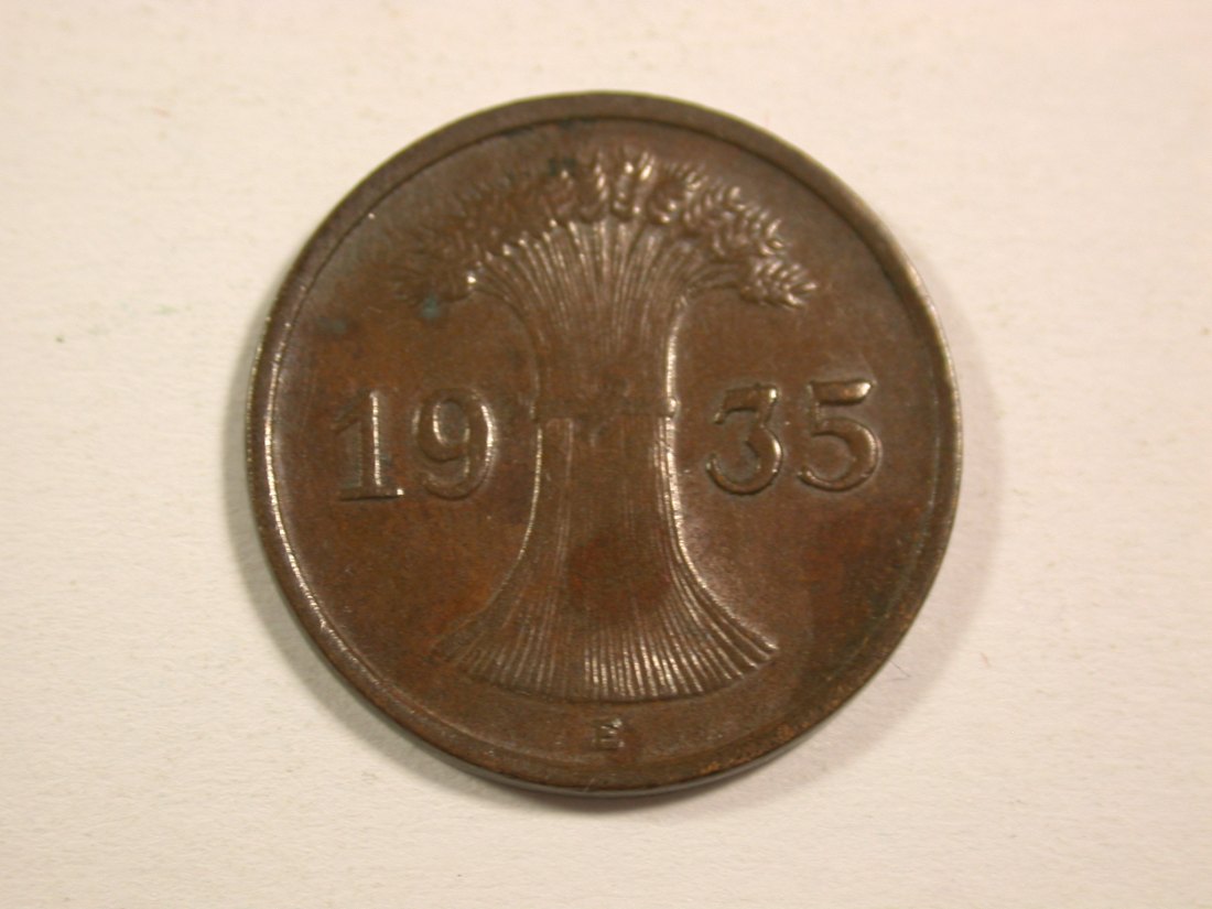  15004 Weimar  1 Reichspfennig  1935 E in ss-vz Orginalbilder   