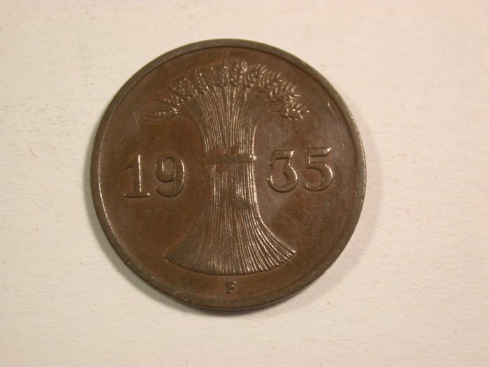  15004 Weimar  1 Reichspfennig  1935 F in ss+ Orginalbilder   