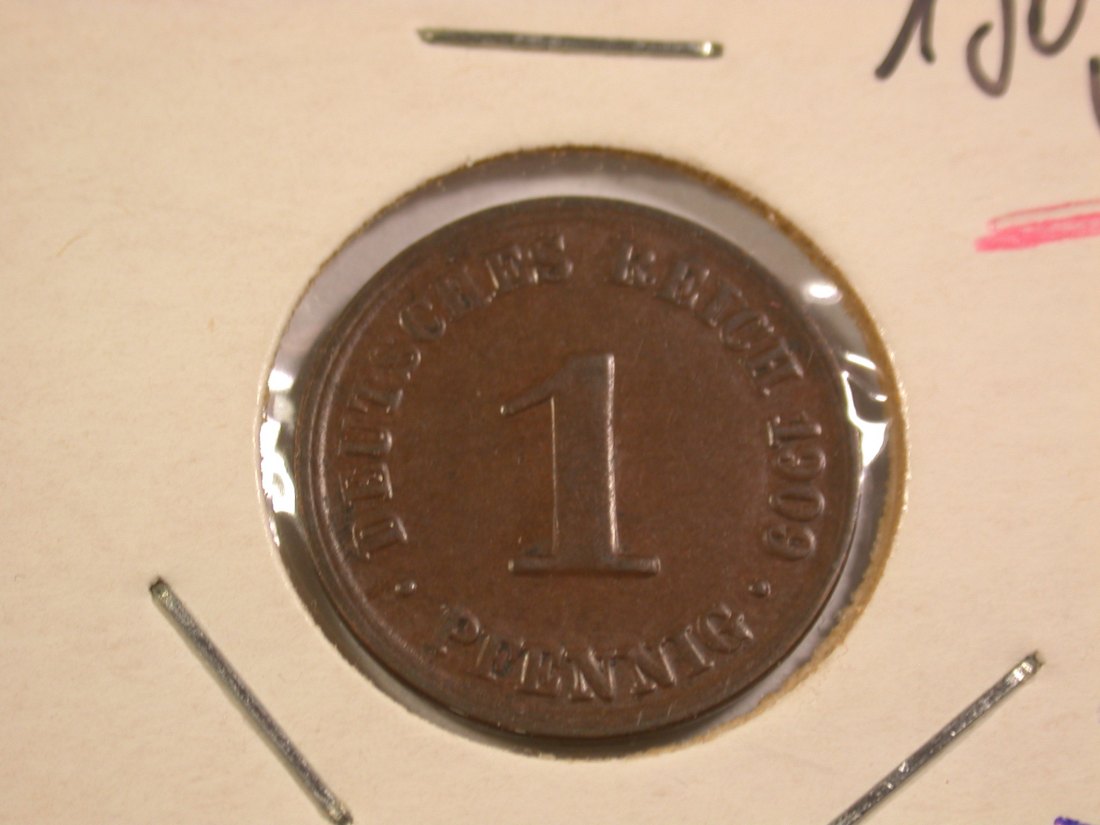  15107 KR  1 Pfennig 1909 A in vz-st   Orginalbilder   